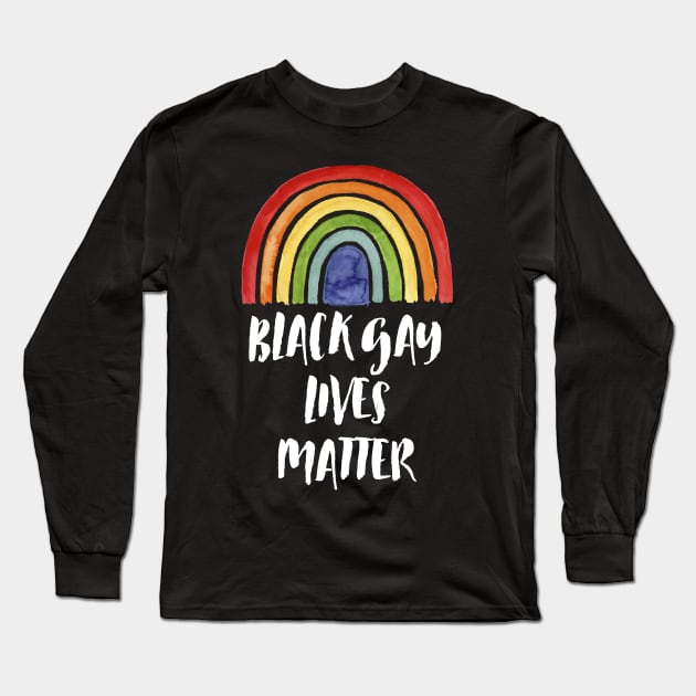 Black Gay Lives Matter LGBT Rainbow Long Sleeve T-Shirt by kikiao